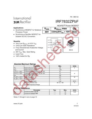IRF7832ZTRPBF datasheet  